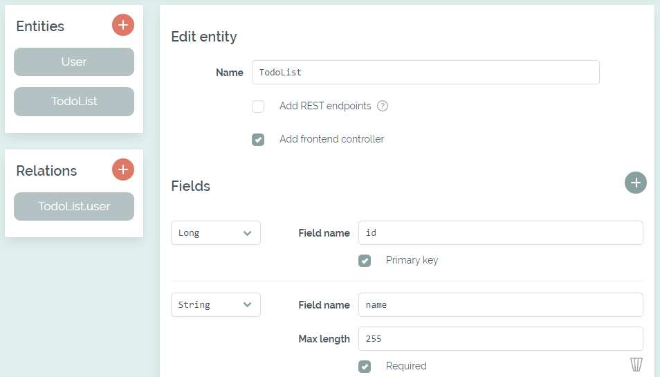 Editing an entity in the browser 