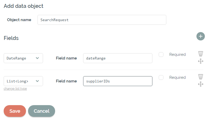 Adding the SearchRequest with the DateRange custom field type