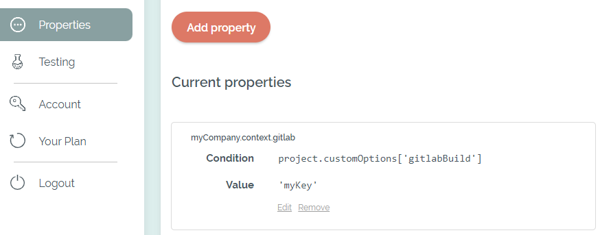 Manage your custom application properties