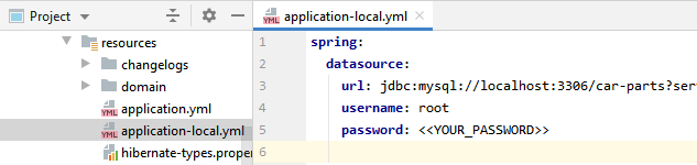 Adding application-local.yml