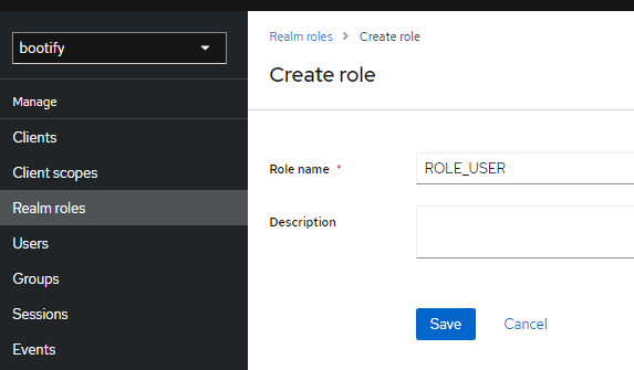 Creating ROLE_USER as realm role