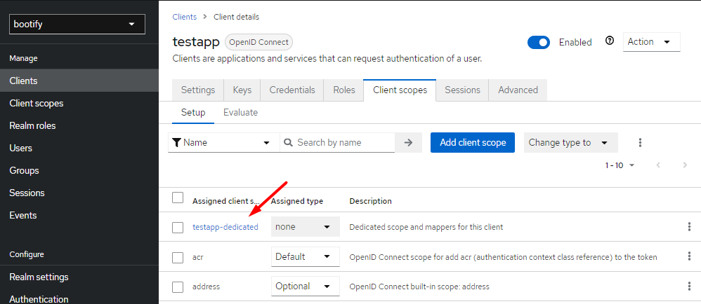 Opening the mapper definition of our client